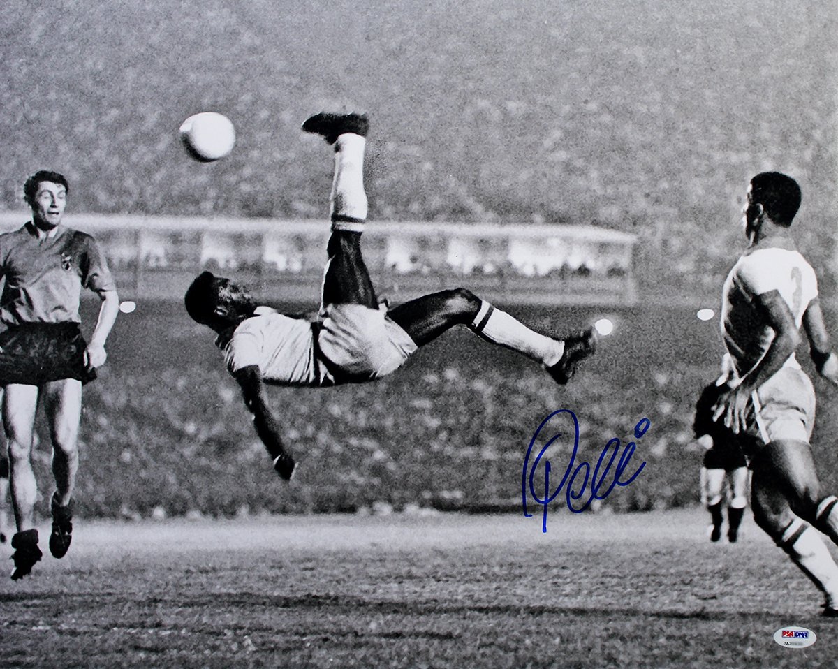Pele Autographed Brazil Bicycle Kick