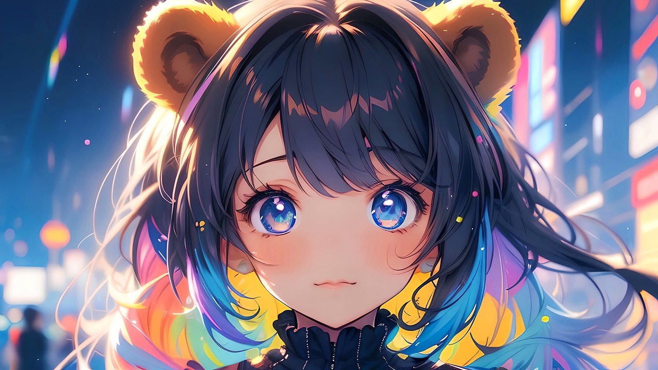 Bear Anime Girl for Desktop Wallpaper