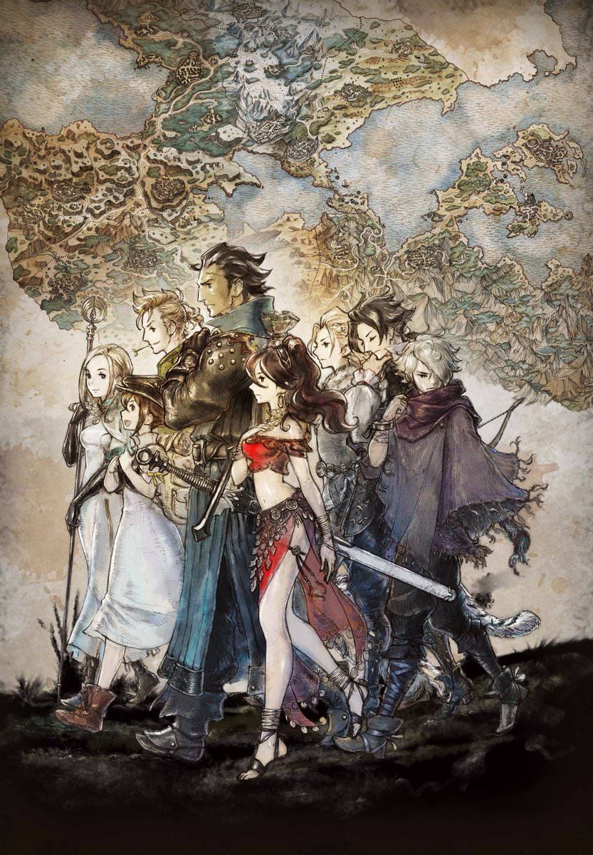 Octopath traveler, Illustration, Artwork