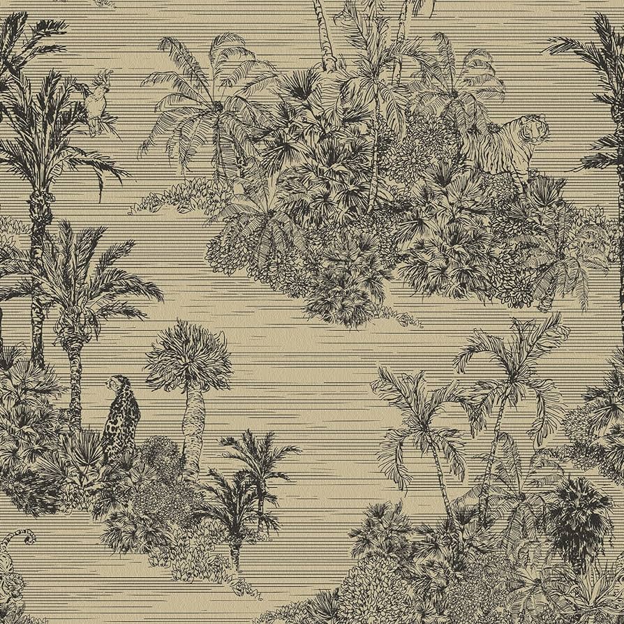 Vintage Tropical Rainforest Wallpaper
