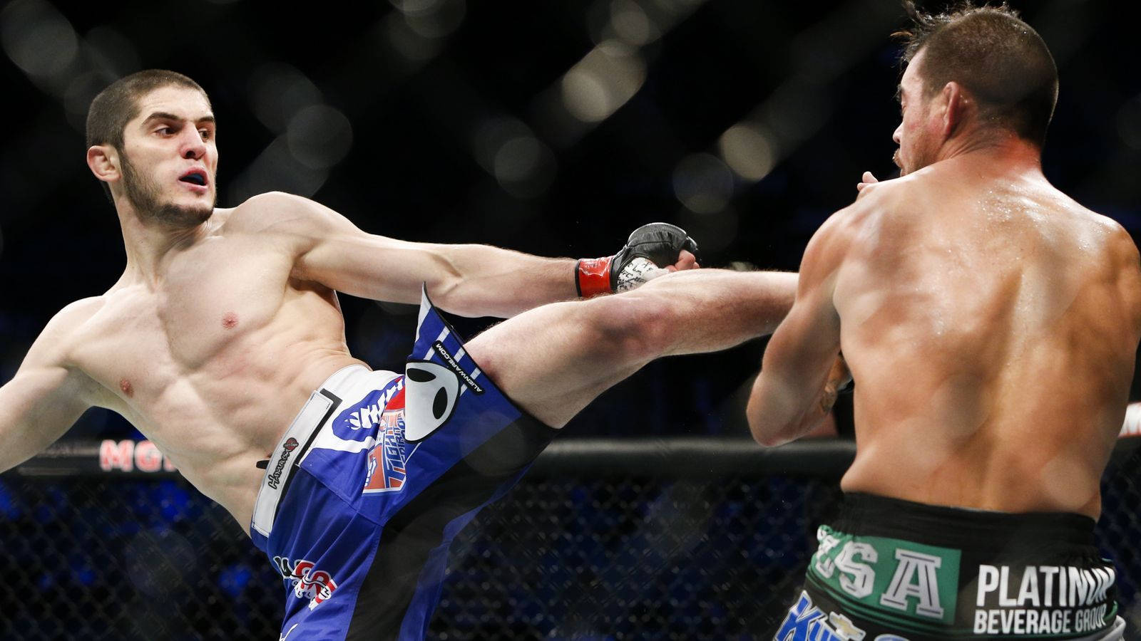 Download Islam Makhachev In Blue Shorts