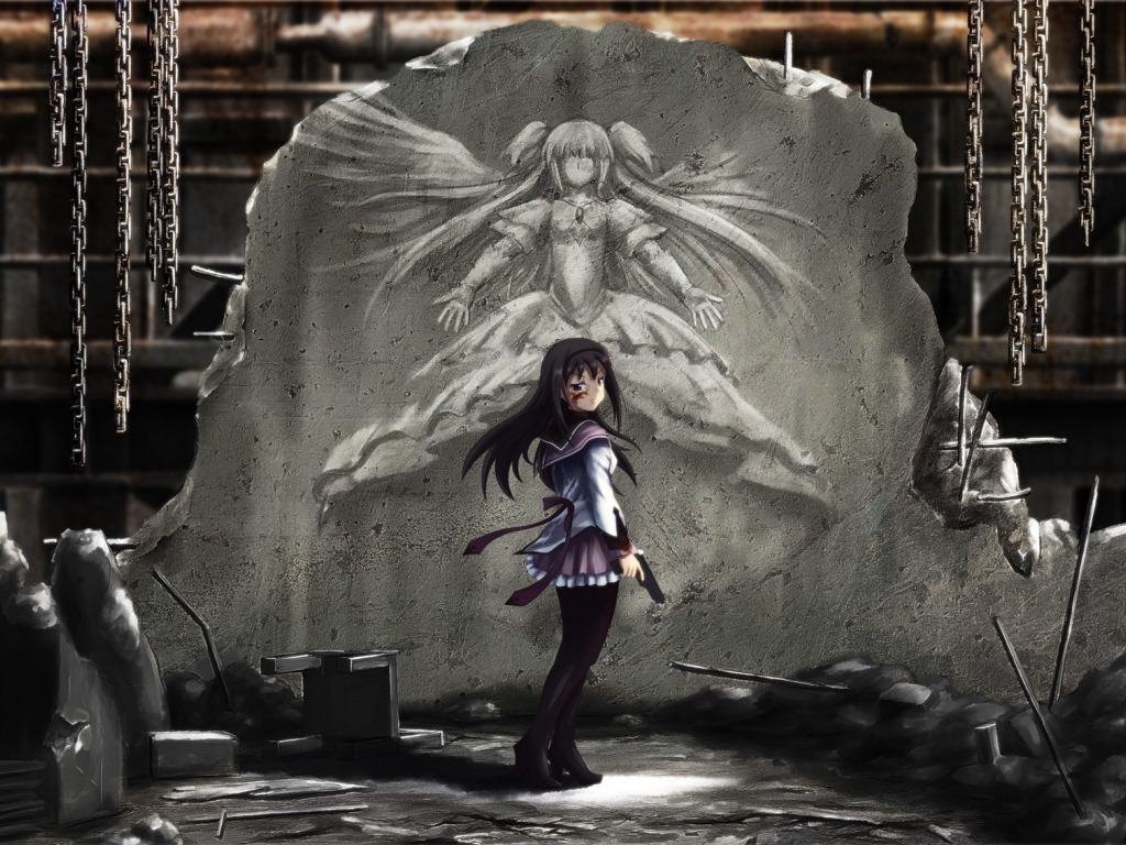 Wallpaper fighter, anime girl, homura