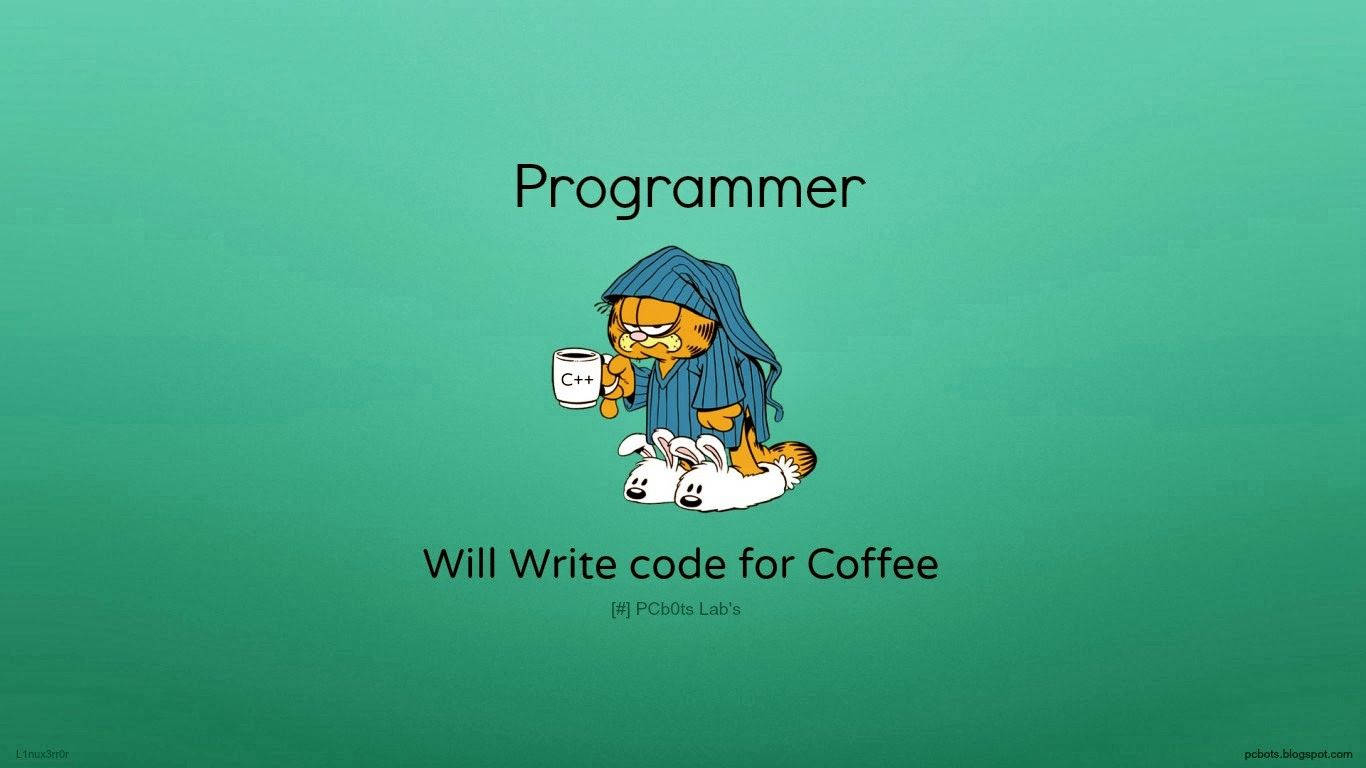 Download Funny Garfield Coding Quote Wallpaper