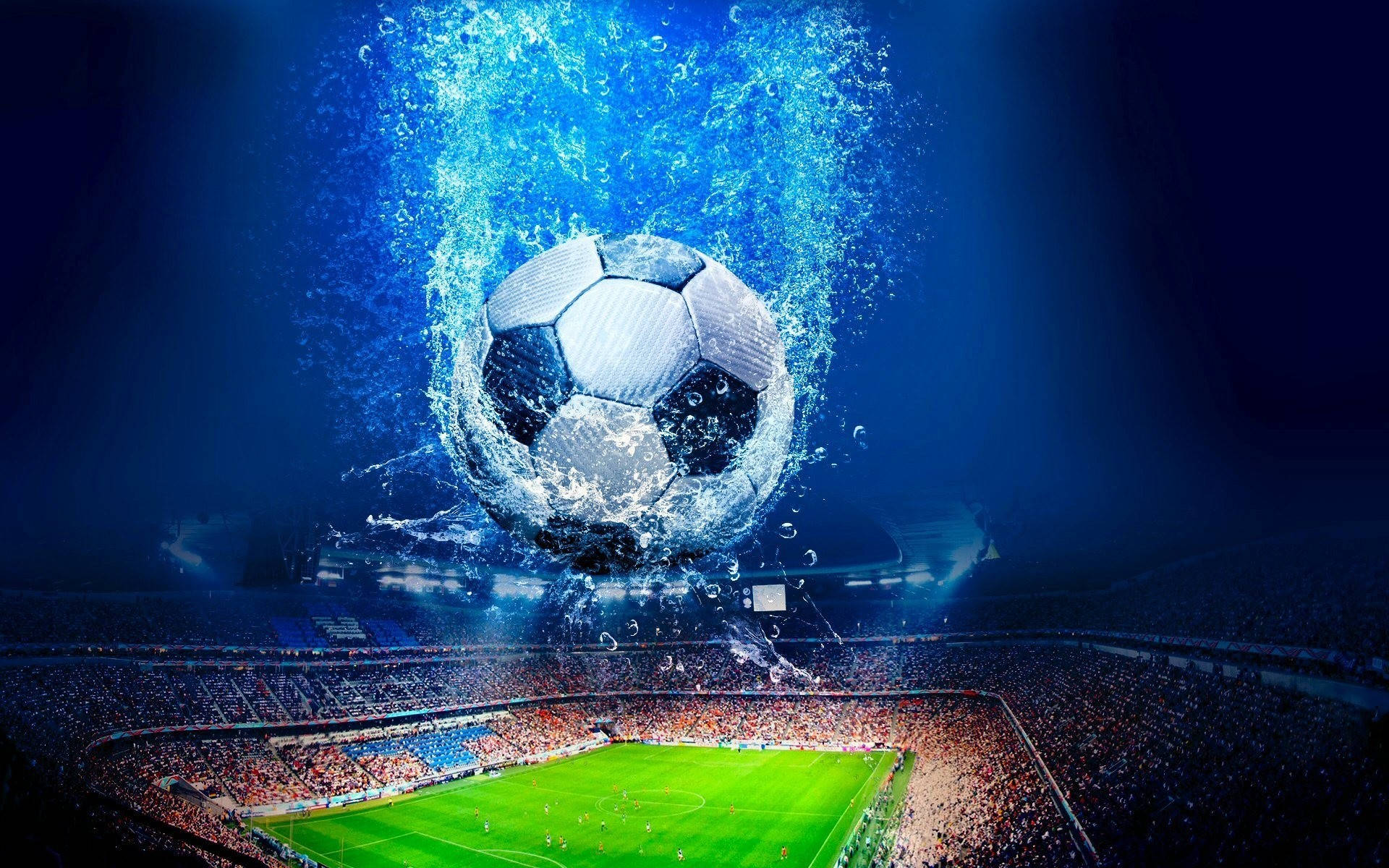 Raging Blue Fire Football HD Wallpaper