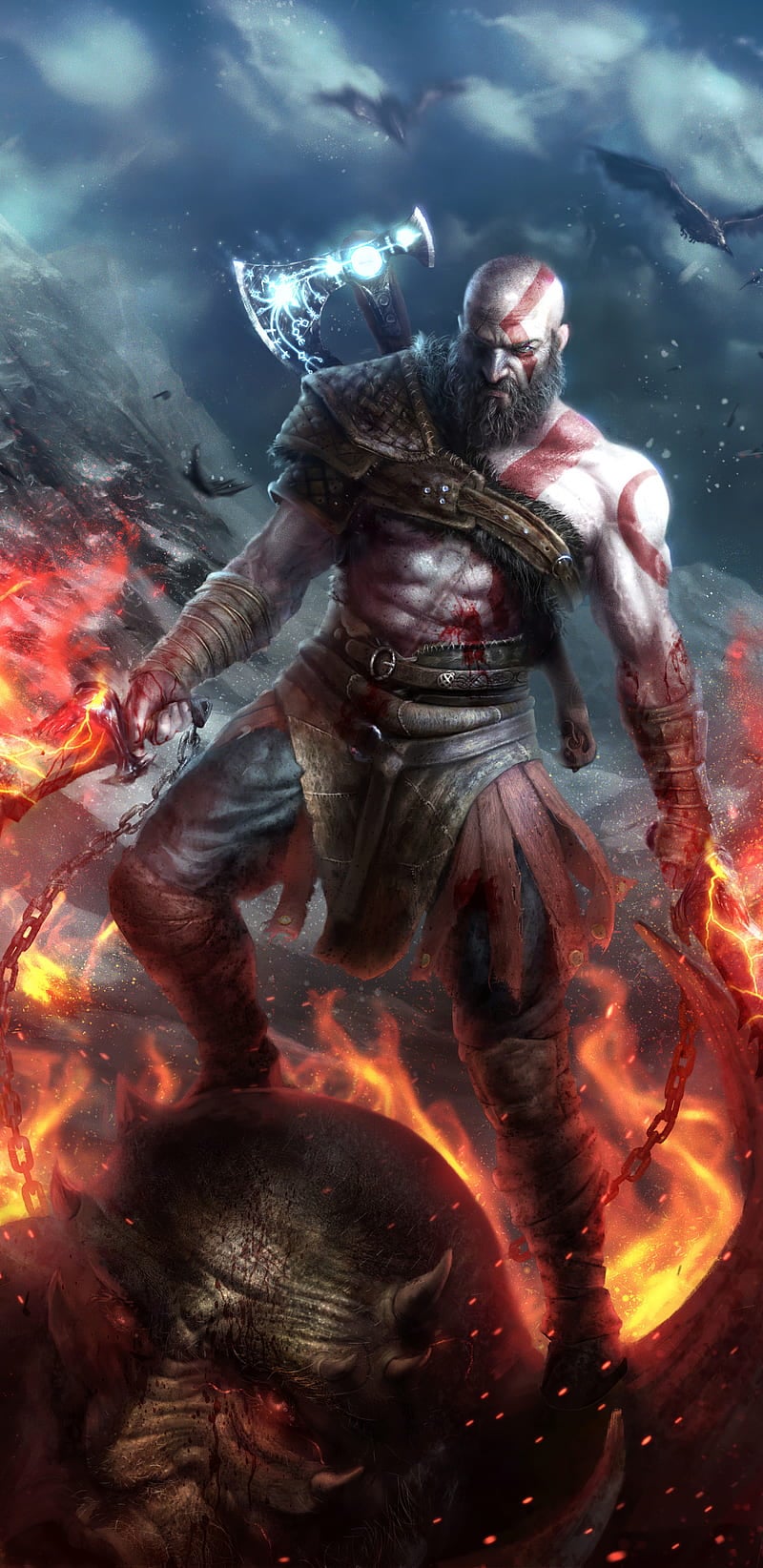 Phone 4K Wallpaper Kratos GOW, U Nexsemer