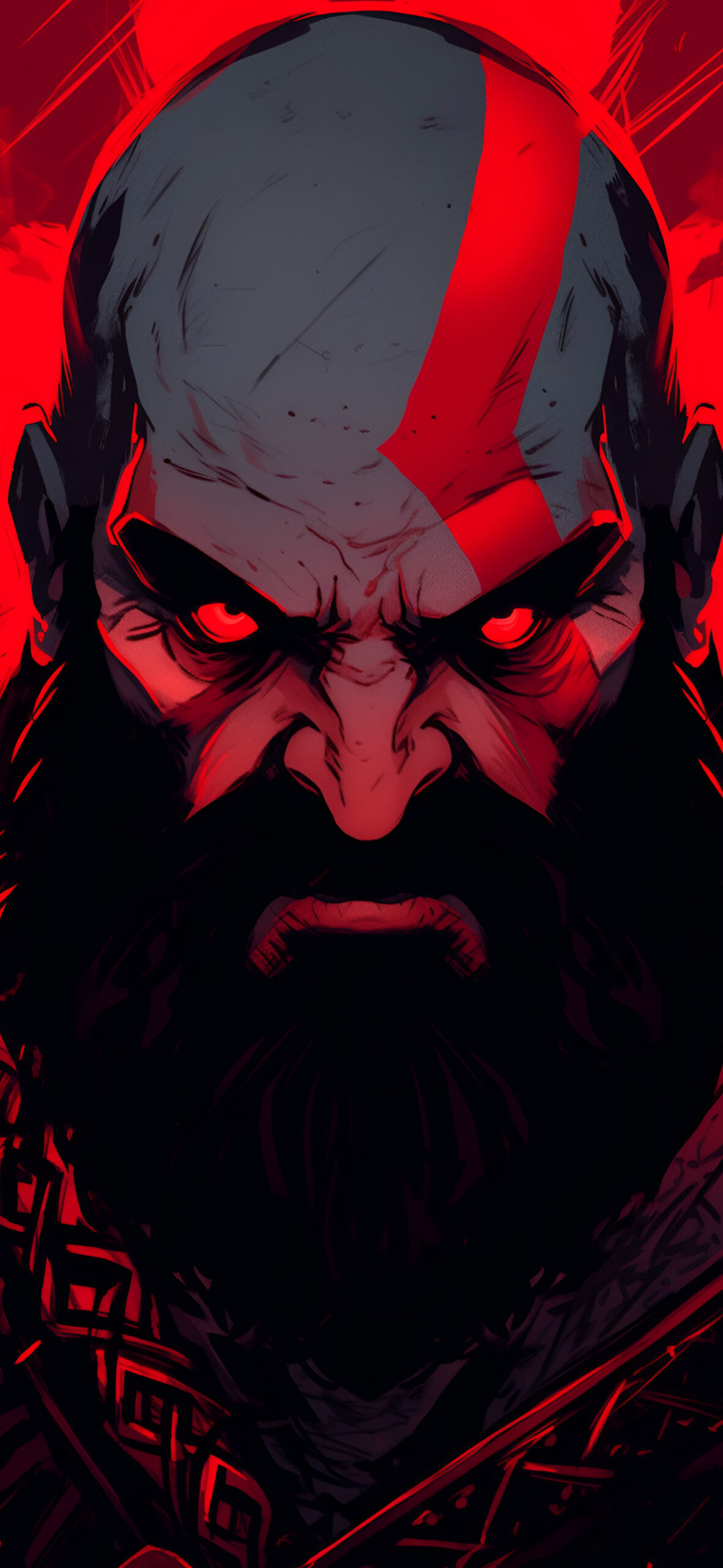 Fierce Kratos in Bloody Rage Wallpaper