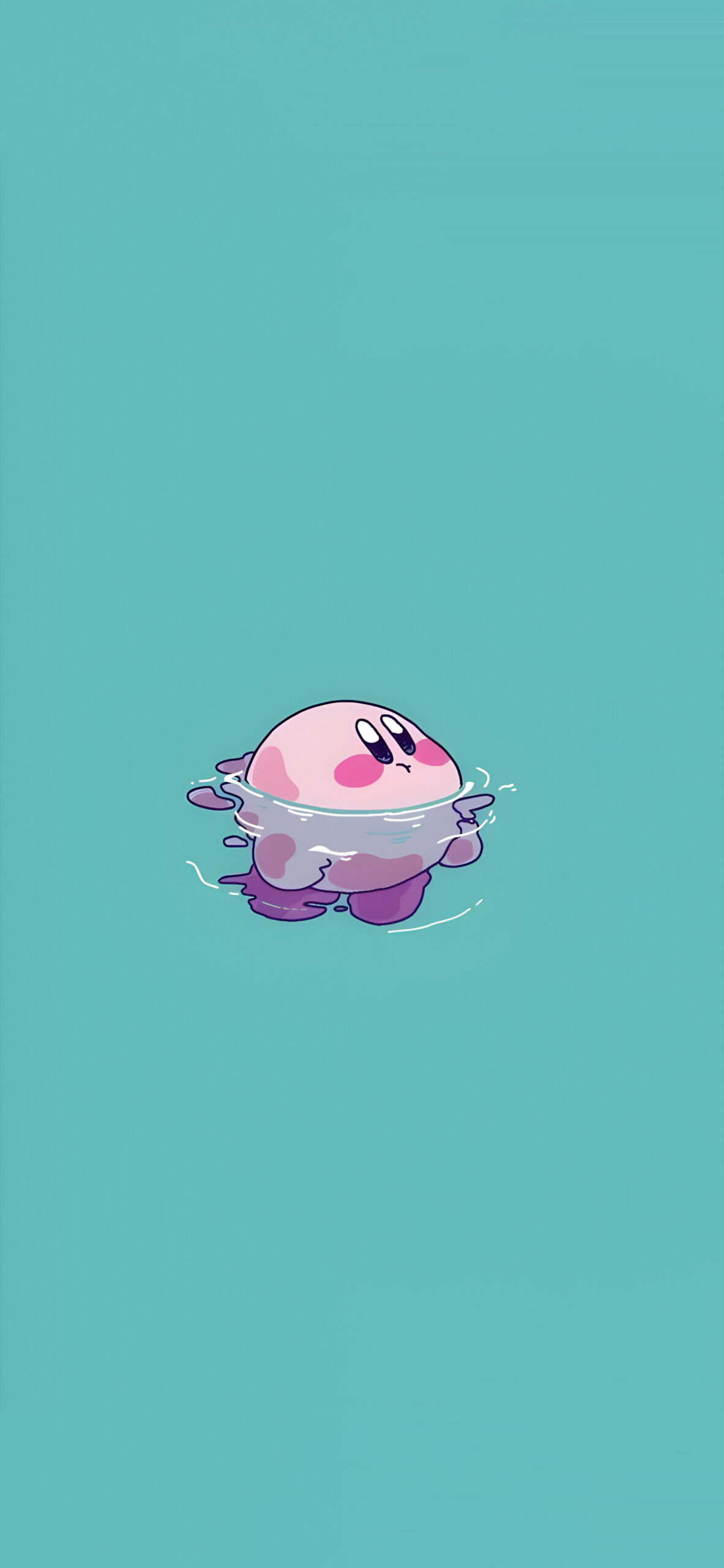 Kirby Floating Water Aqua Wallpaper