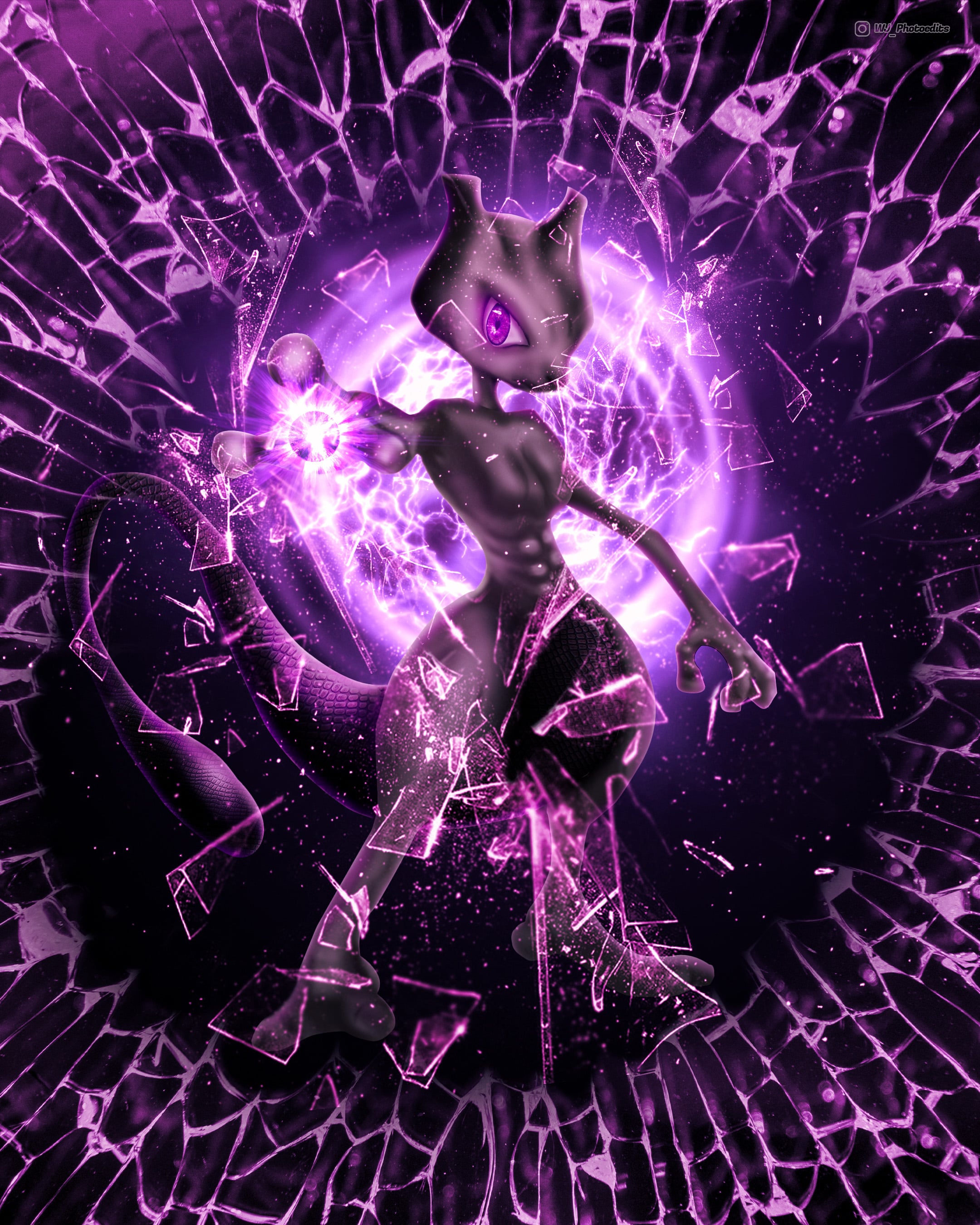 Made a mewtwo wallpaper for my phone