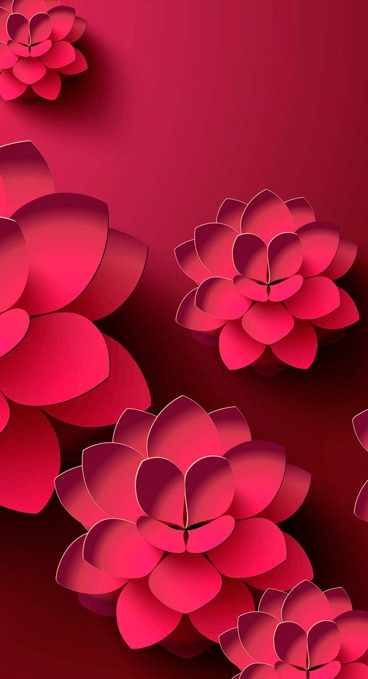 Download 3D Phone Magenta Lotus Flowers