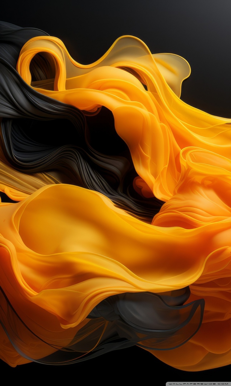 Black Orange Yellow Abstract Art Ultra