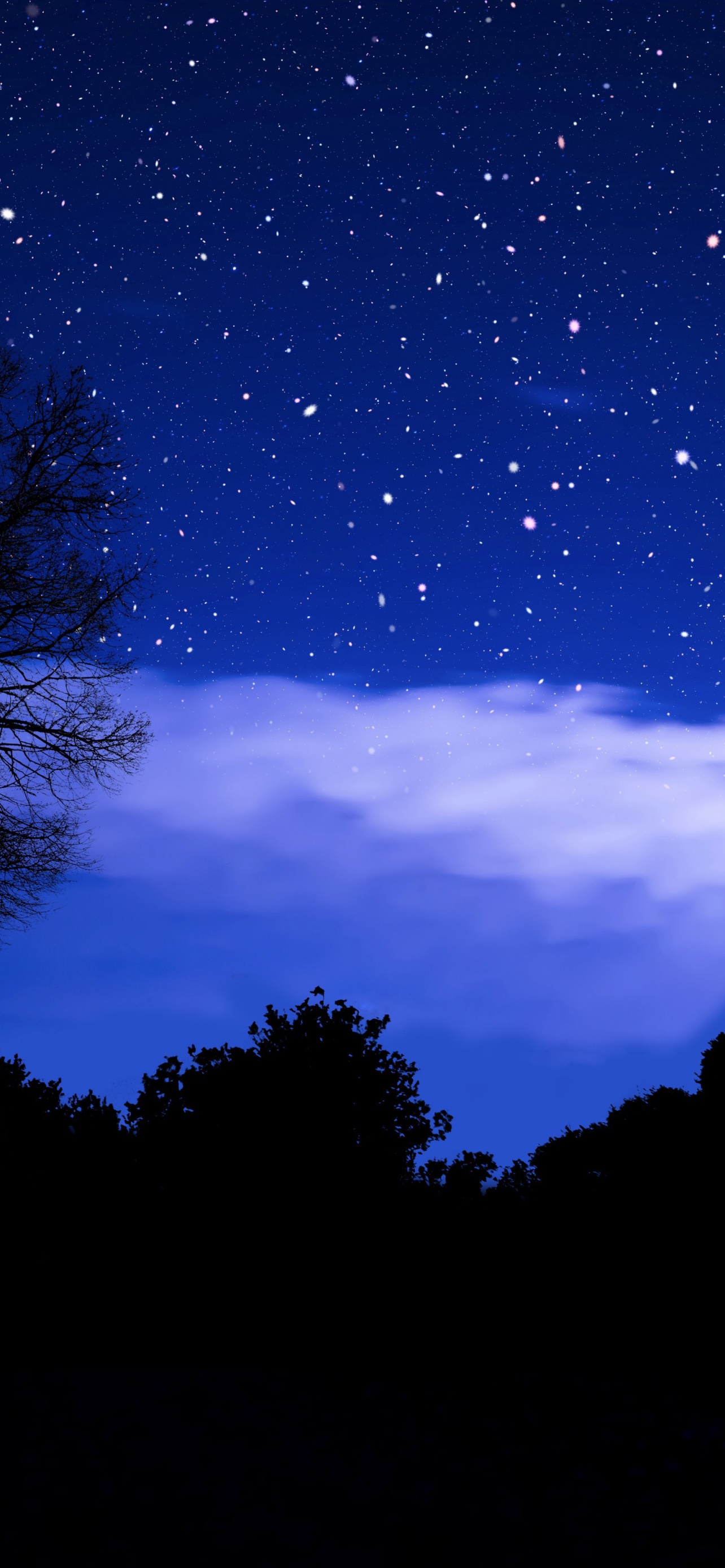Stars in sky Wallpaper 4K, Dark blue