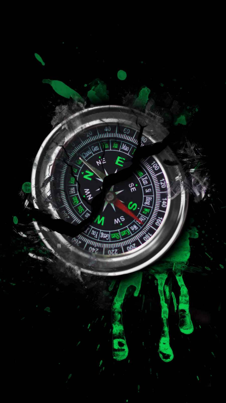 Broken Metal Compass Wallpaper