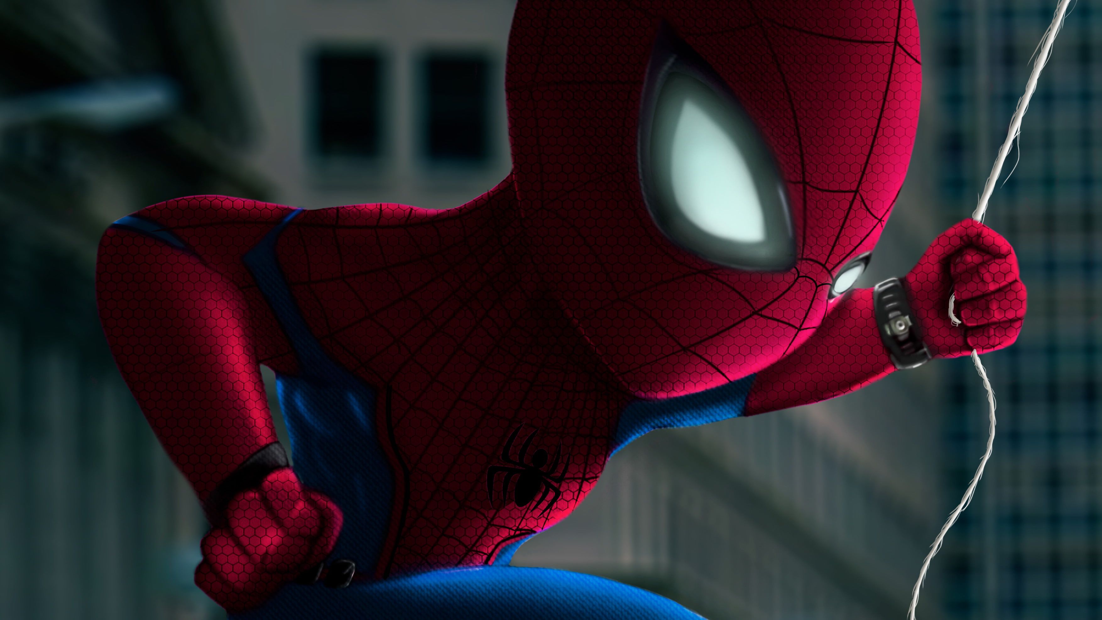 spiderman, closeup, artwork, hd, 4k