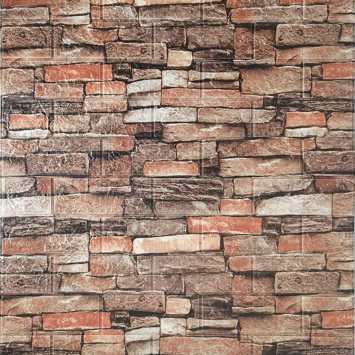 Cozylkx 3D Self Adhesive Foam Wall Panels, 10 Tiles Cover 57 Sq Feet, Peel and Stick Stone Wallpaper for Living Room Kids Bedroom Wall