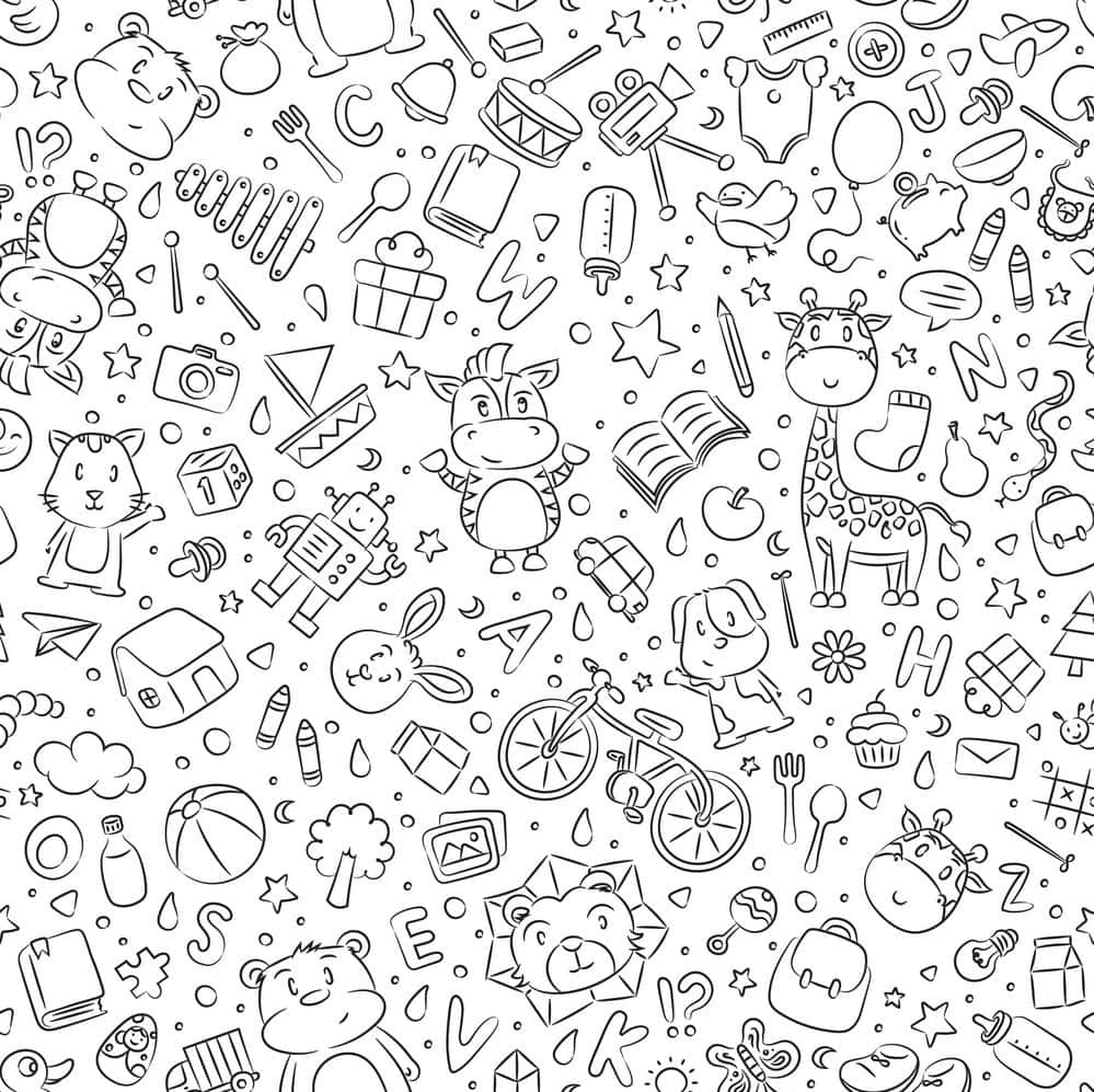Doodles On A White Background Wallpaper