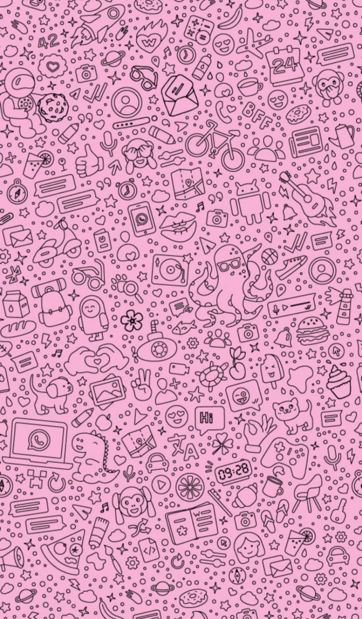 Doodles do whatsapp rosa