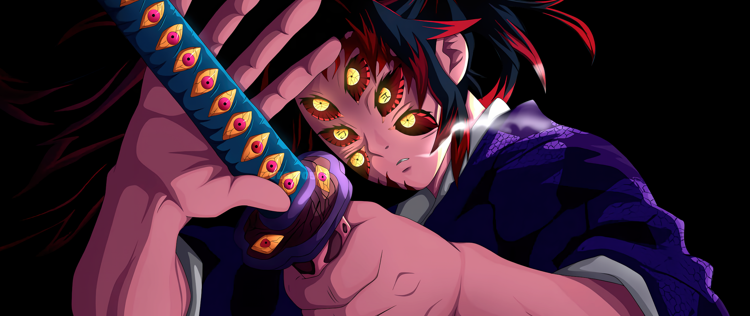 Kokushibo Wallpaper 4K, Demon Slayer: Kimetsu no Yaiba
