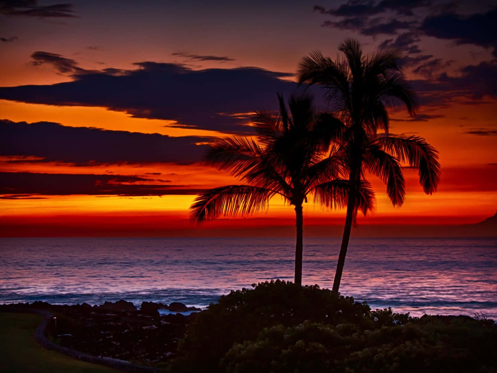 magical sunset over Hawaii Wallpaper