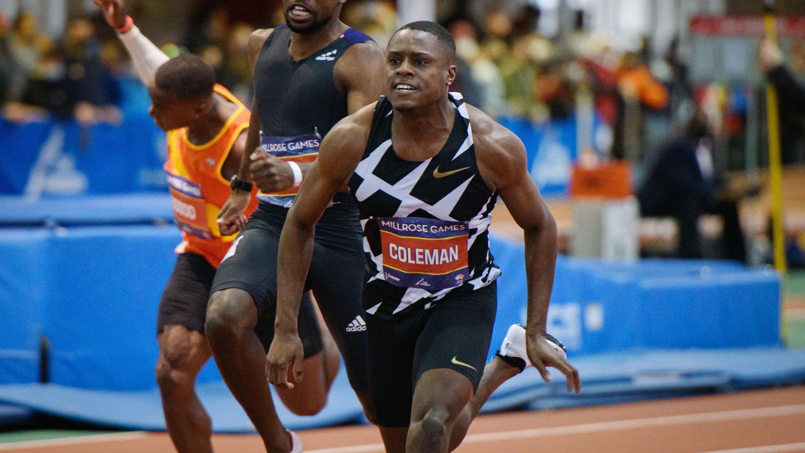 Christian Coleman wins 60m sprint at