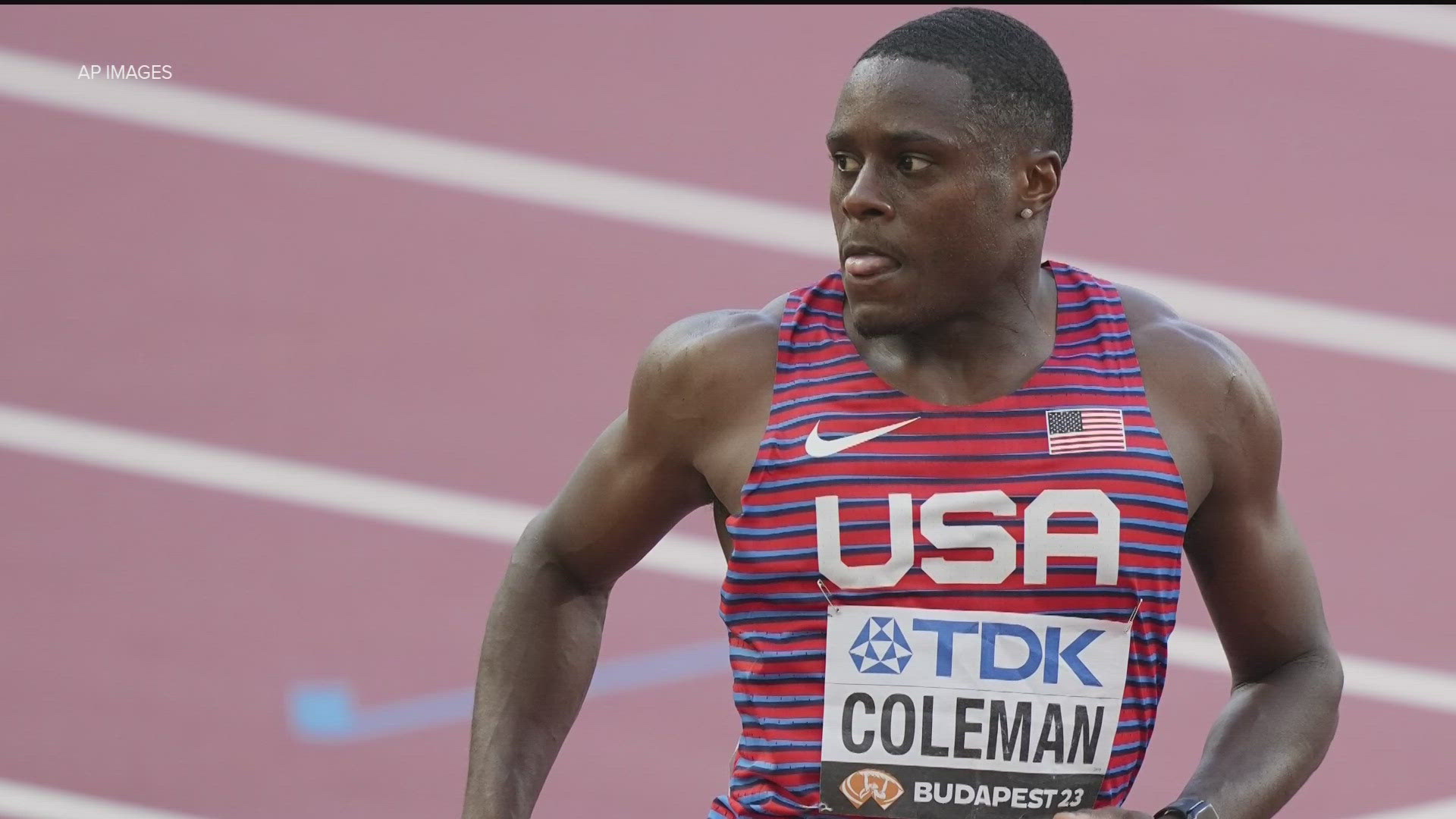 Christian Coleman runs in Olympic