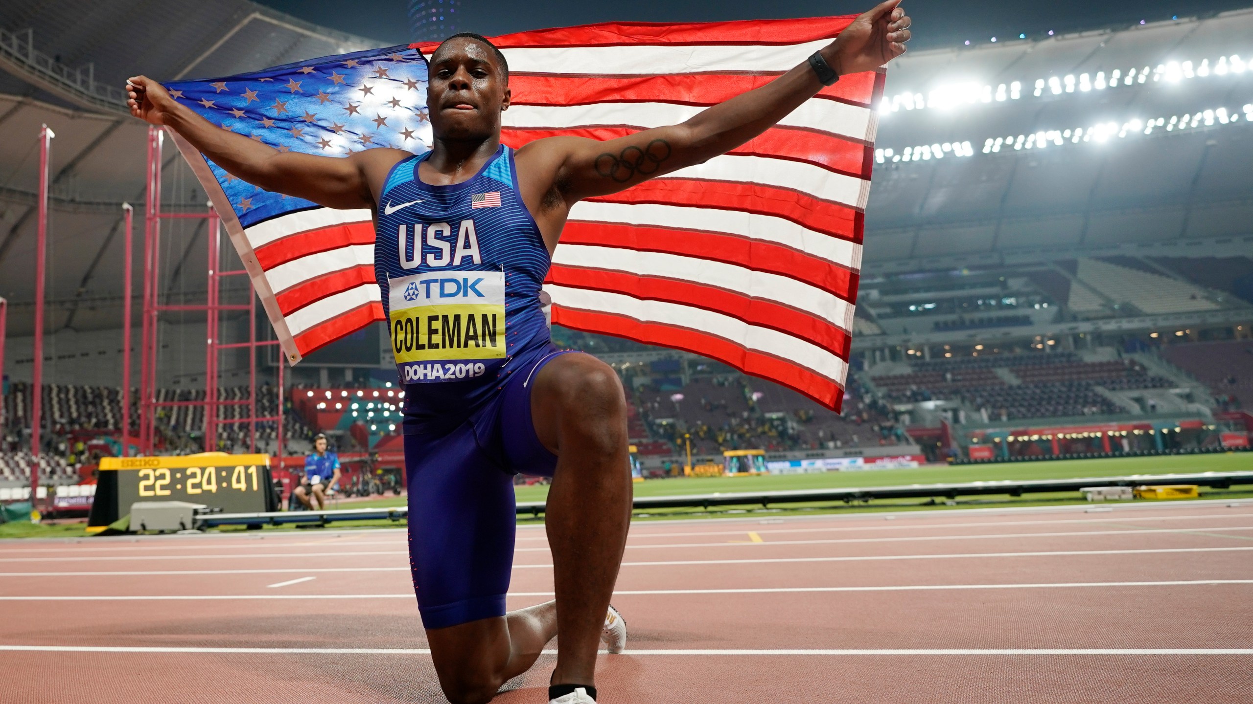 Christian Coleman banned, runs out
