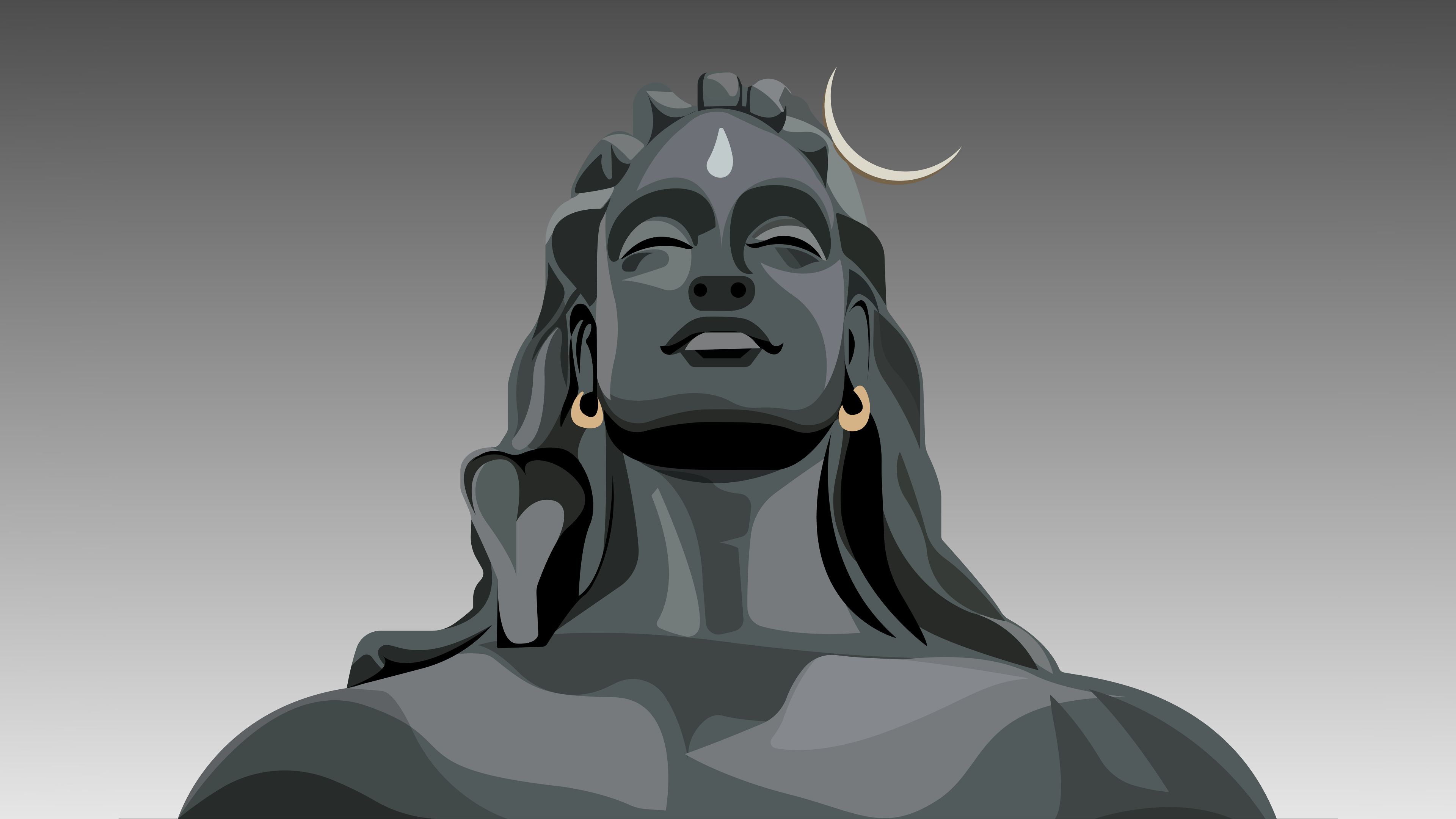 Adiyogi Wallpaper 4K, Minimalist, Lord Shiva