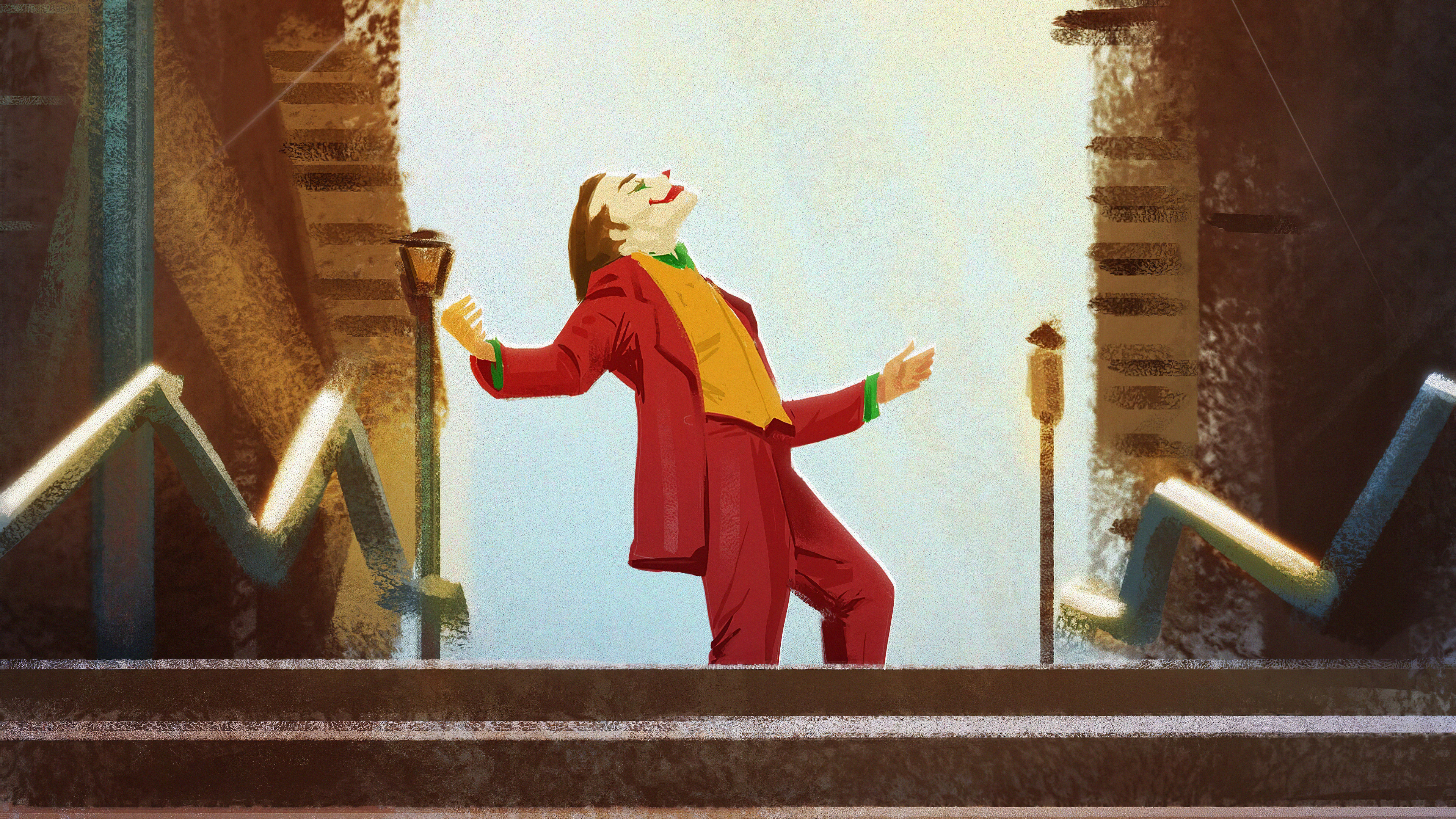 Joker Famous Stairs 4k Wallpaper, HD