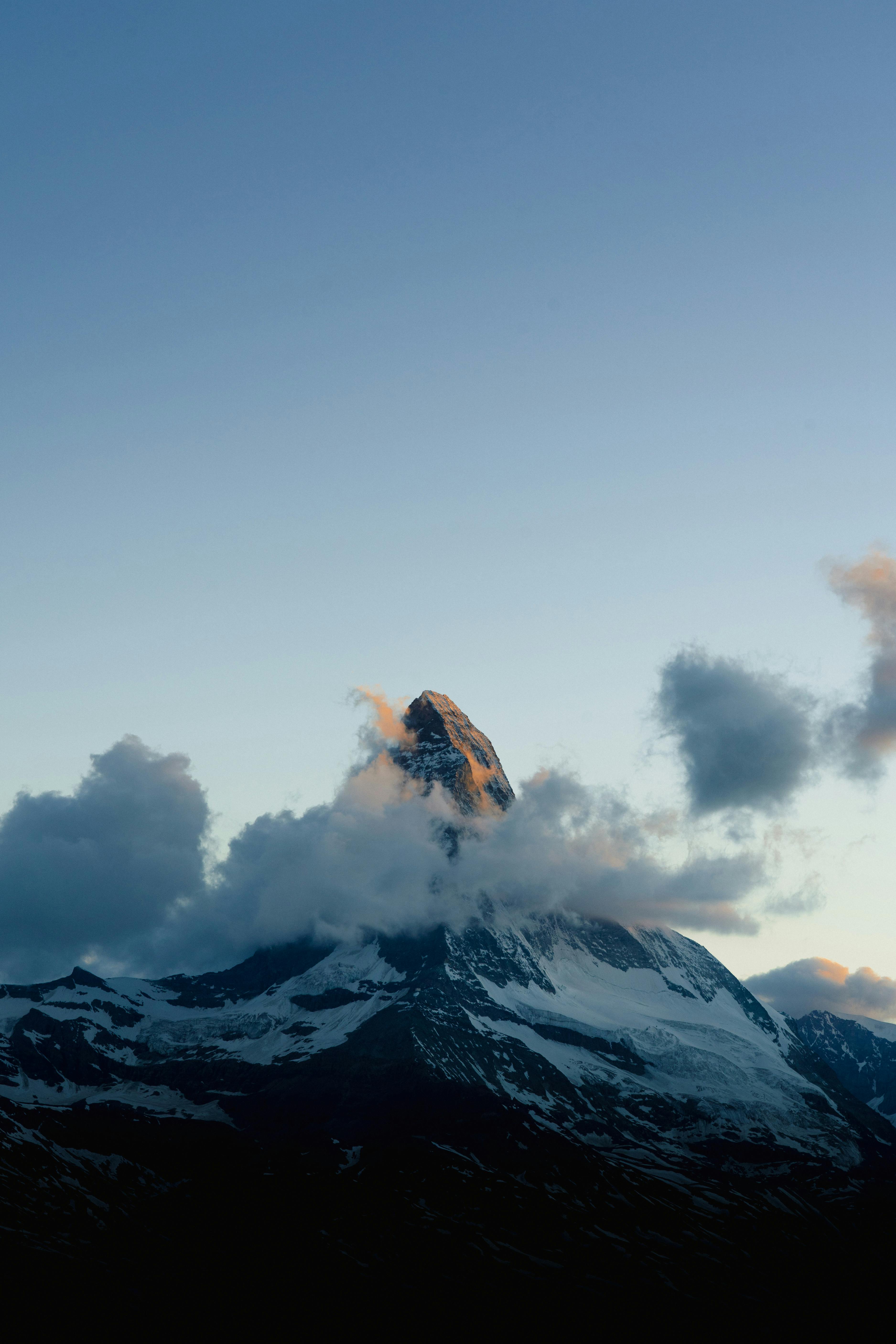 Mountain Peak in Clouds · Free