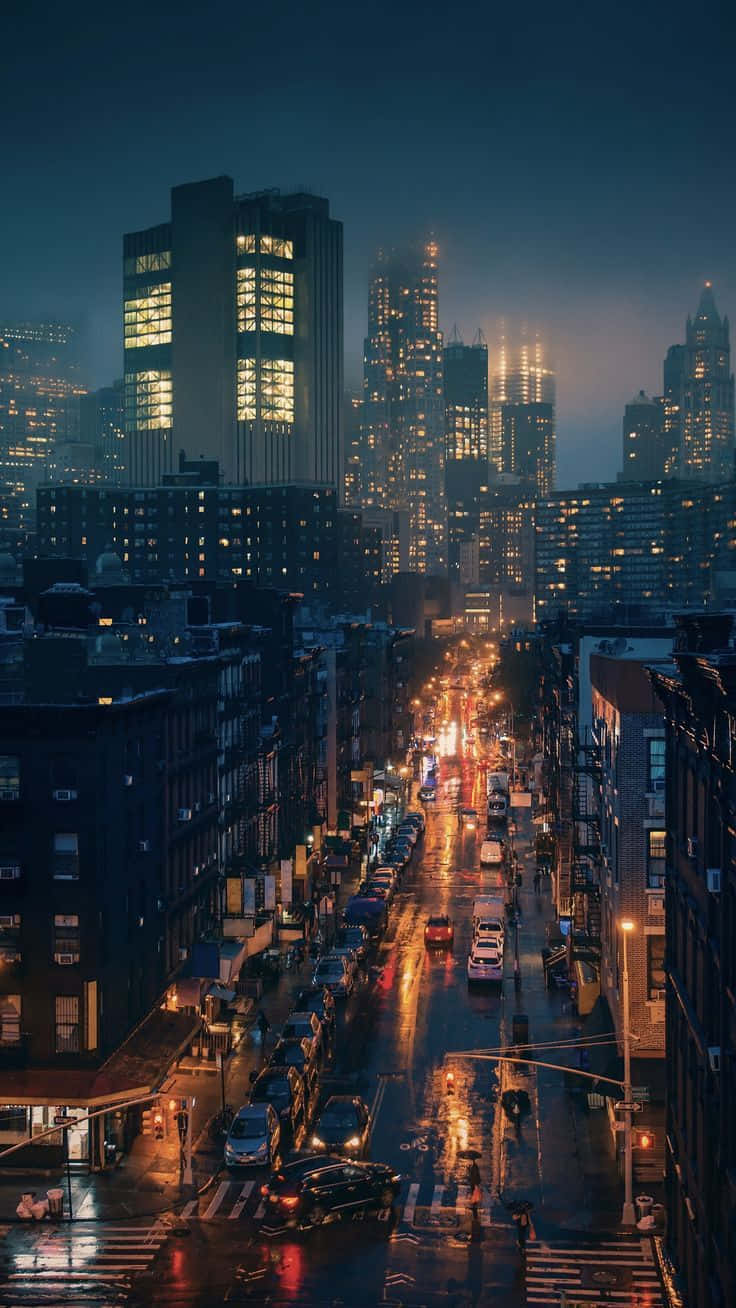 City Night Cars iPhone Wallpaper