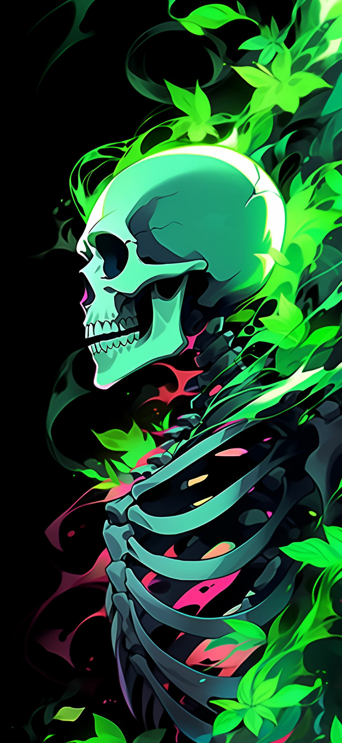 Halloween Skeleton Black & Green