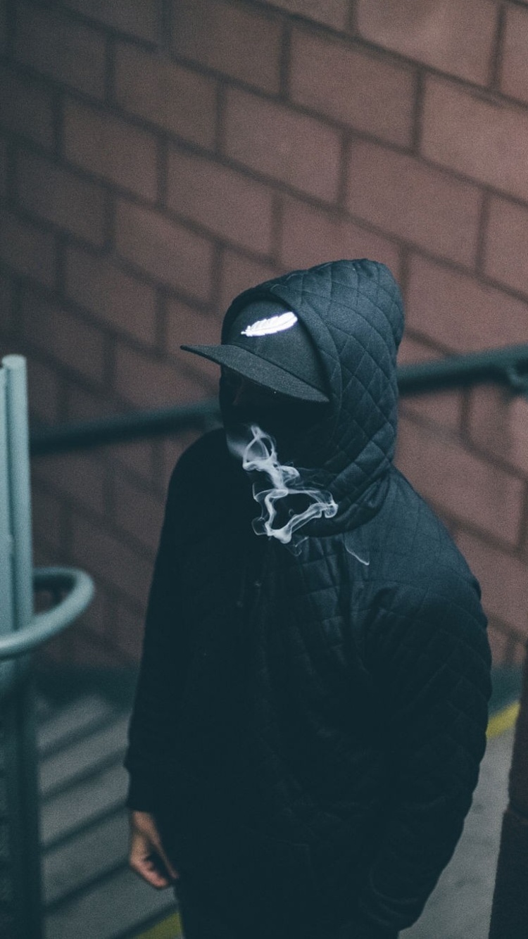 Man In Hood Smoking iPhone 6