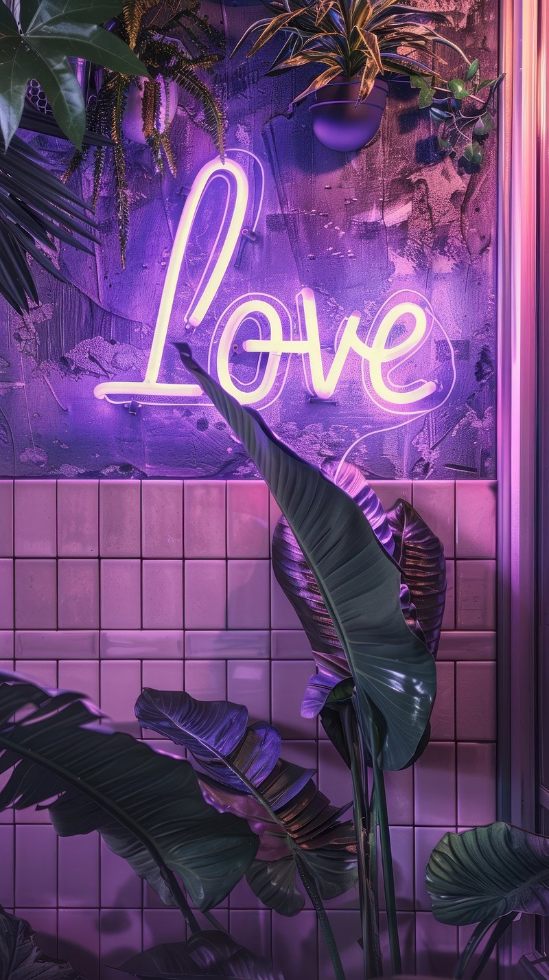 iPhone Wallpaper Neon Pink Image