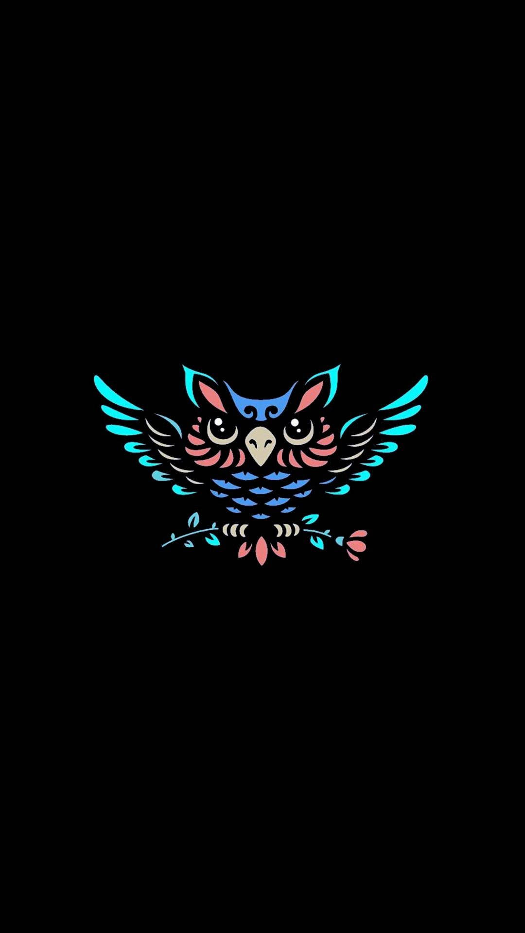 Colorful Owl iPhone X Amoled Wallpaper