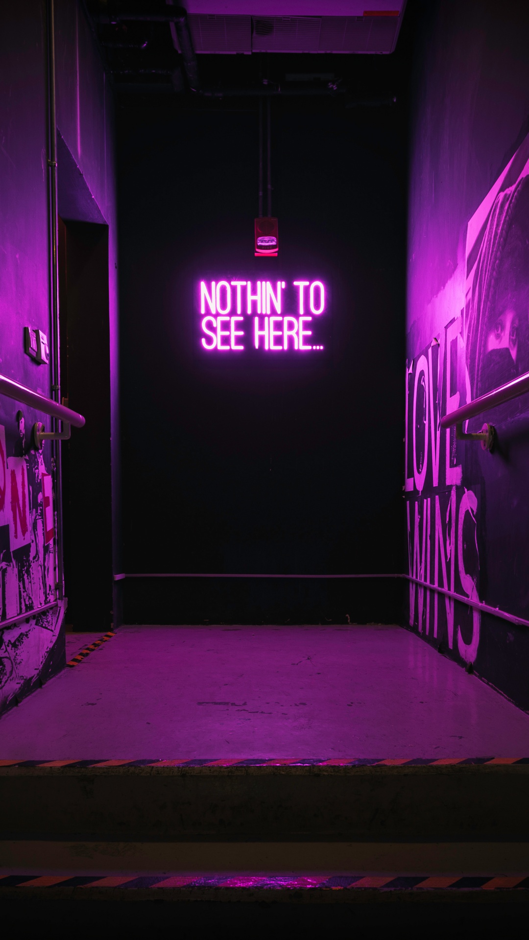 Wallpaper 4K, Purple aesthetic, Neon sign