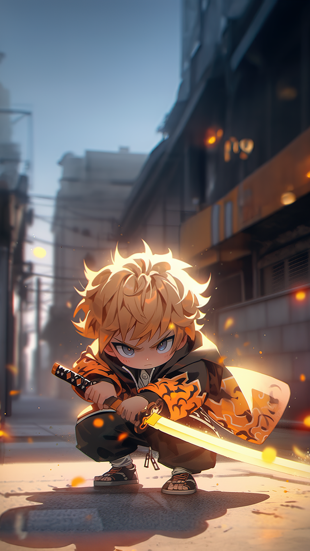 Zenitsu Agatsuma Wallpaper 4K, AI art