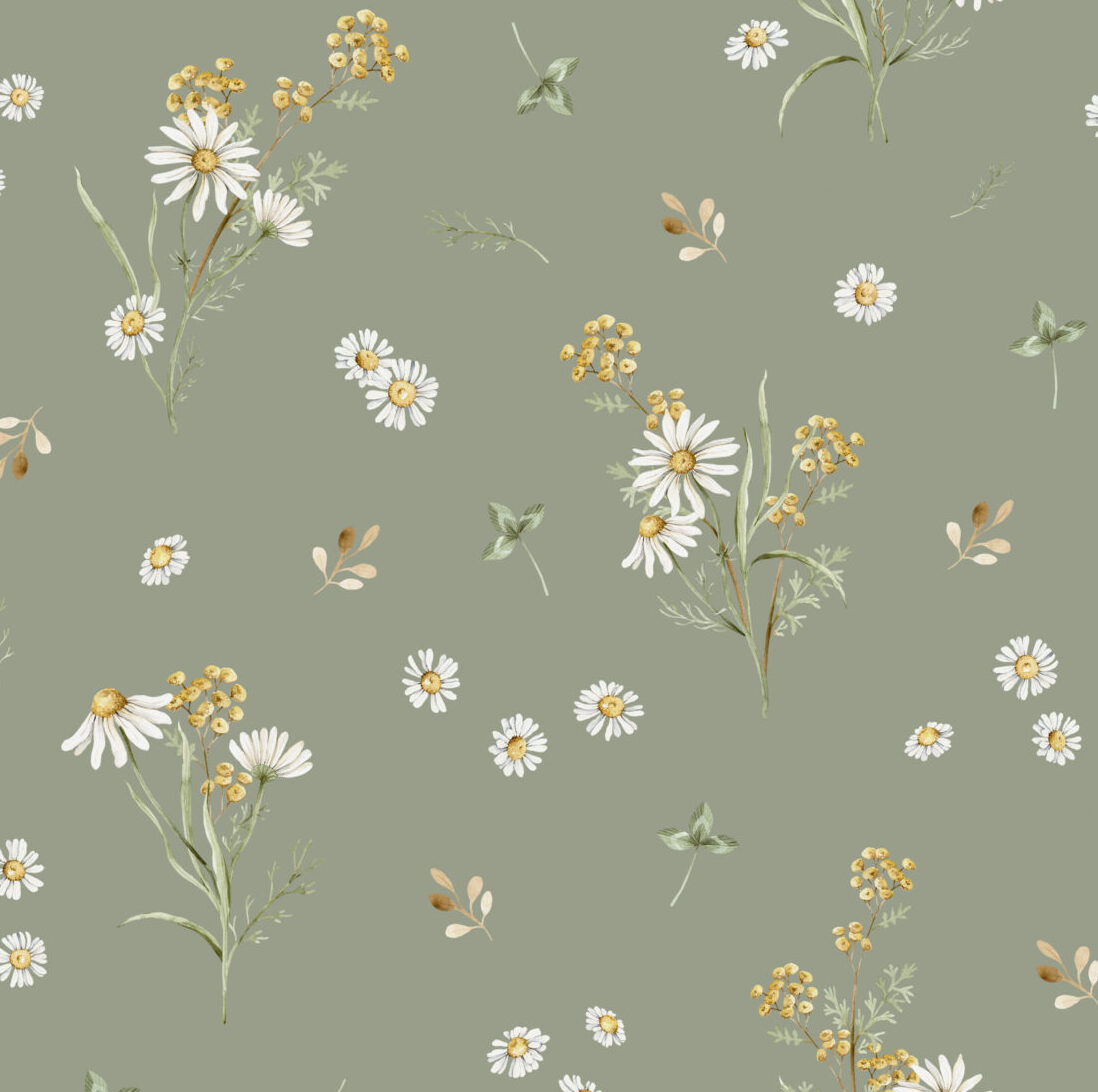 Summer Meadow green wallpaper sample