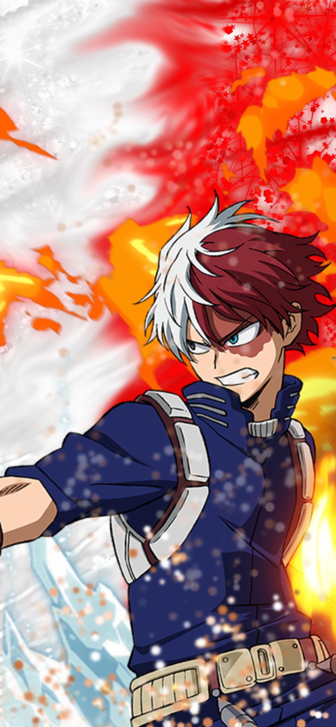 I made a Todoroki phone background, r