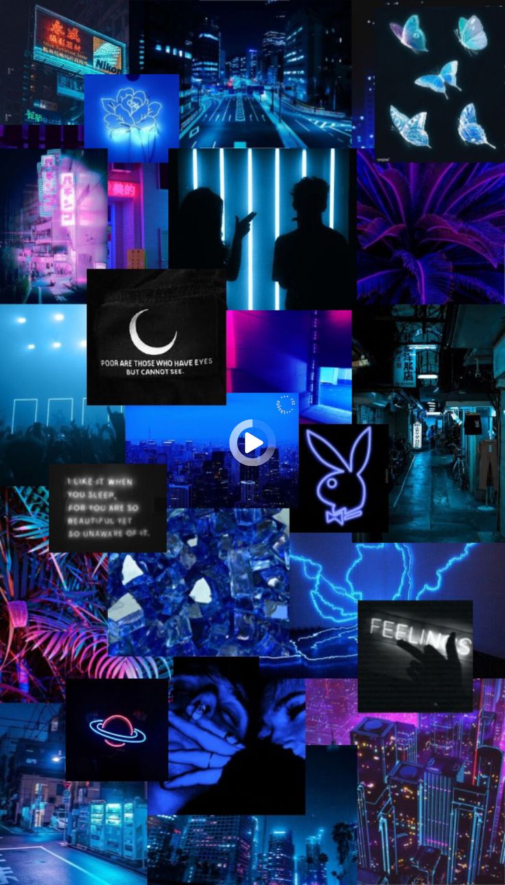 Neon dark blue and purple aesthetic