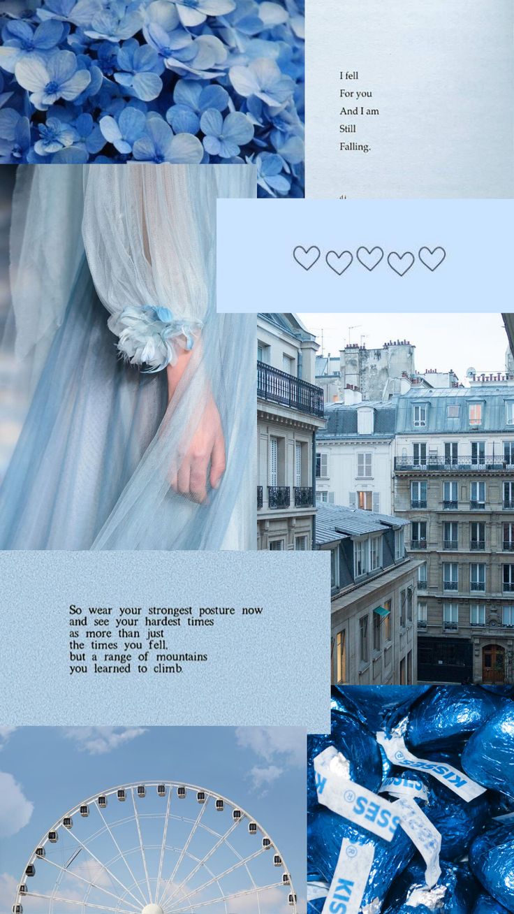 Blue Collage Wallpaper Phone