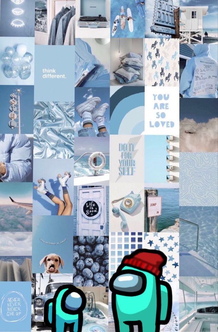 Among us. Blue aesthetic pastel, Cute