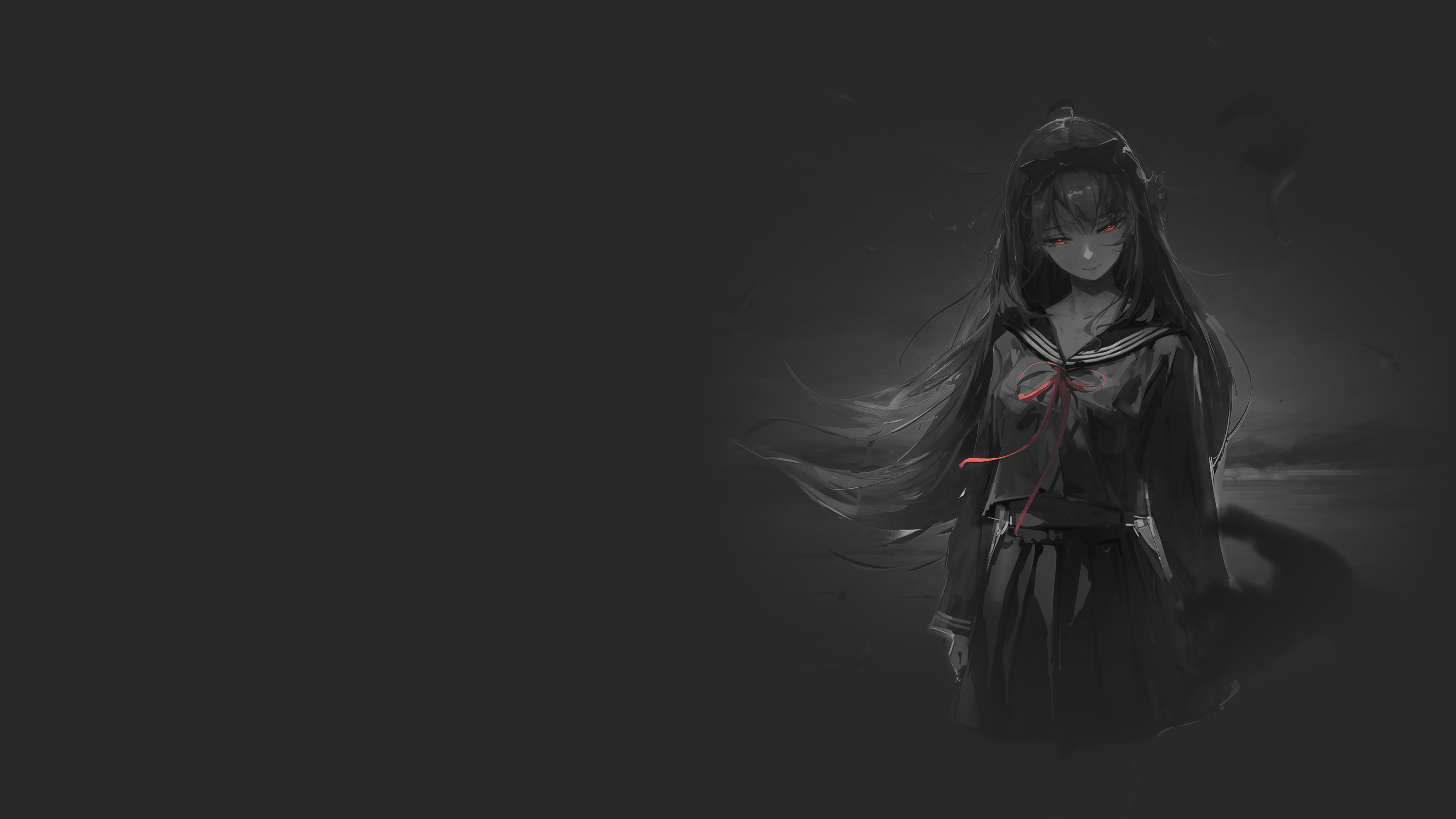 anime girls, selective coloring