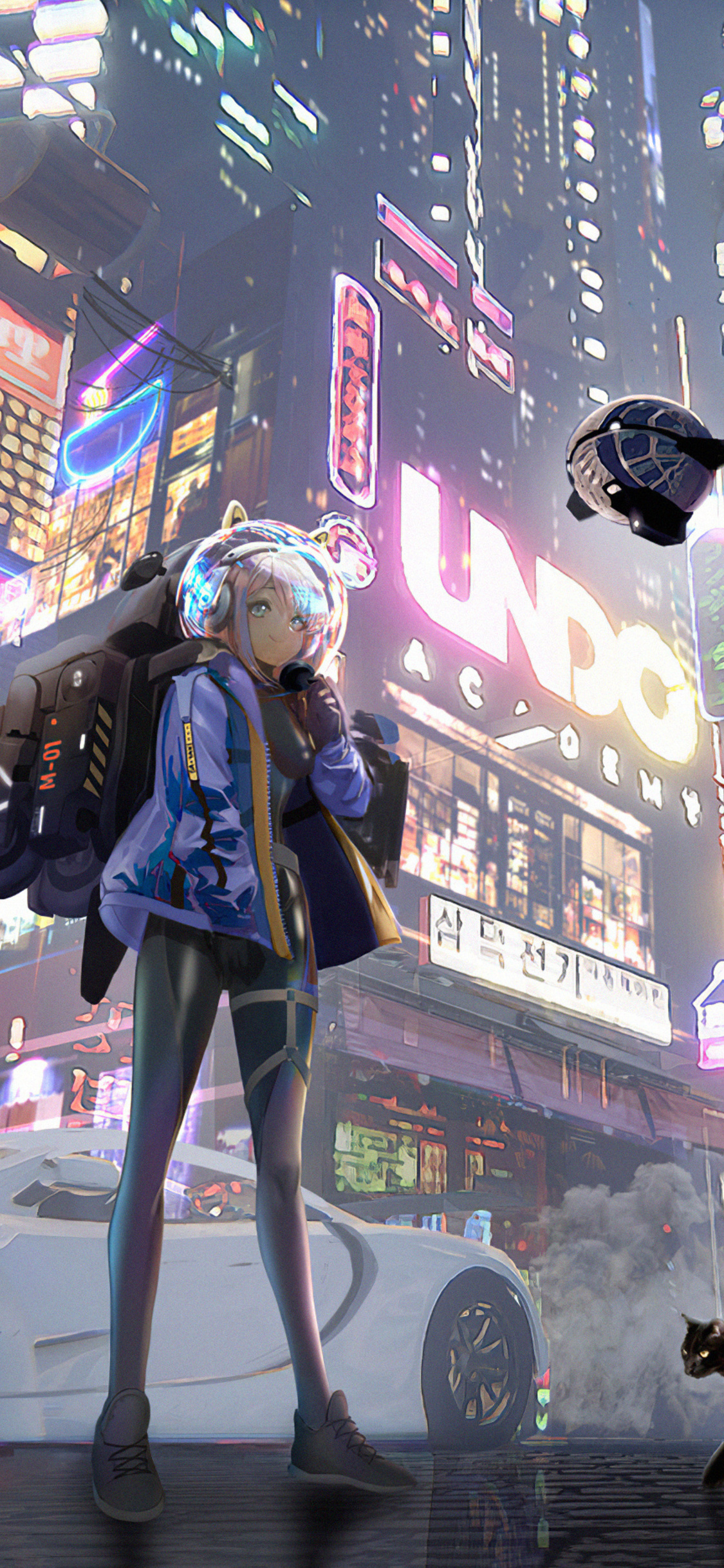 Anime Girl Time In A City 4k