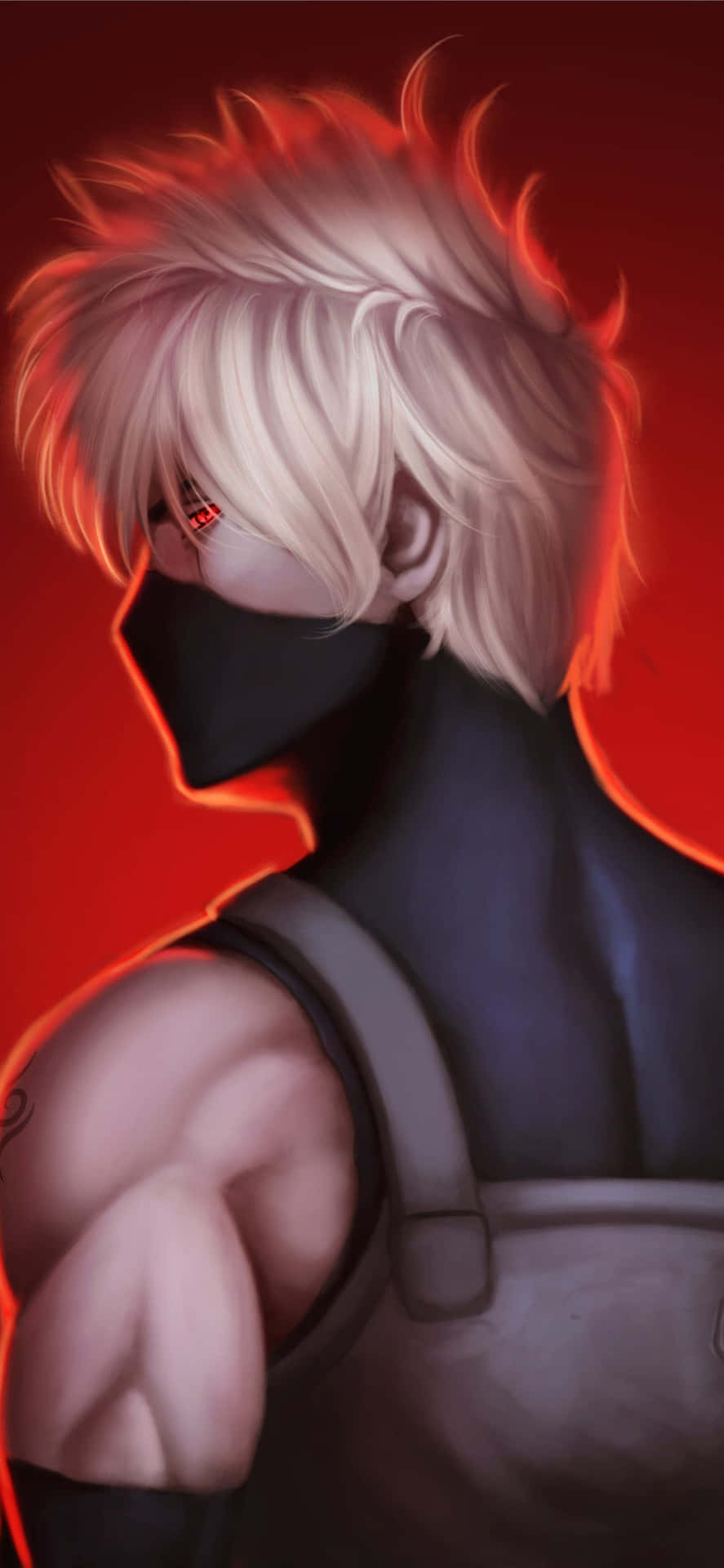 iPhone 11 Red Anime. Wallpaper