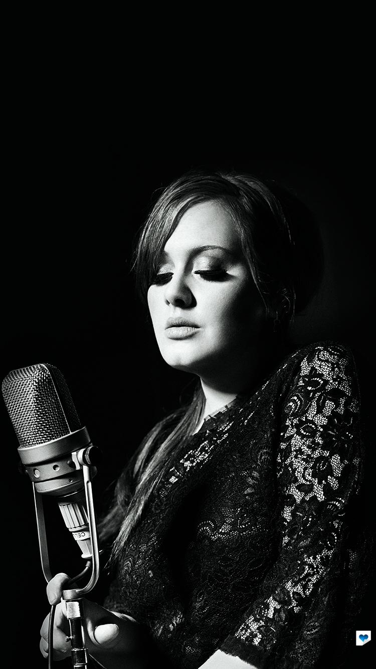 Adele Music Singer Dark Bw Celebrity