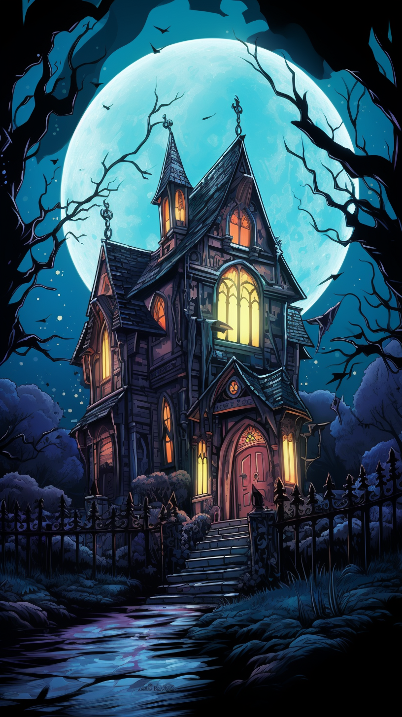 Eerie Castle in Gothic Horror