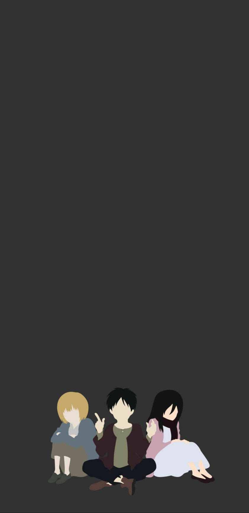 Eren Mikasa and Armin Minimalist Wallpaper