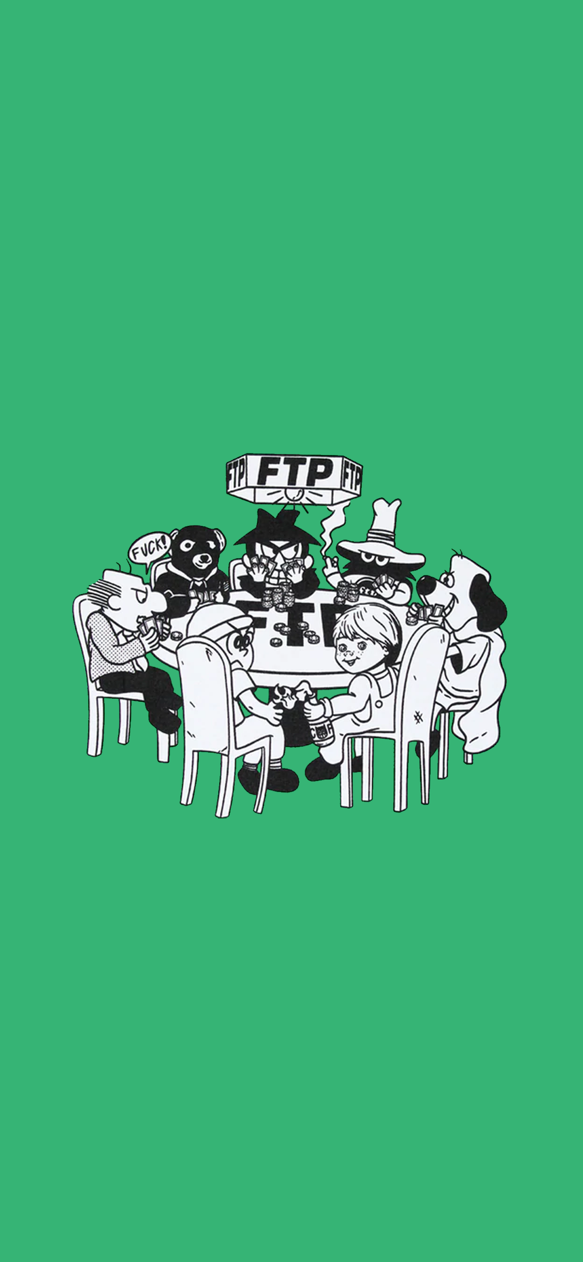 Black & Green Poker Tee Wallpaper