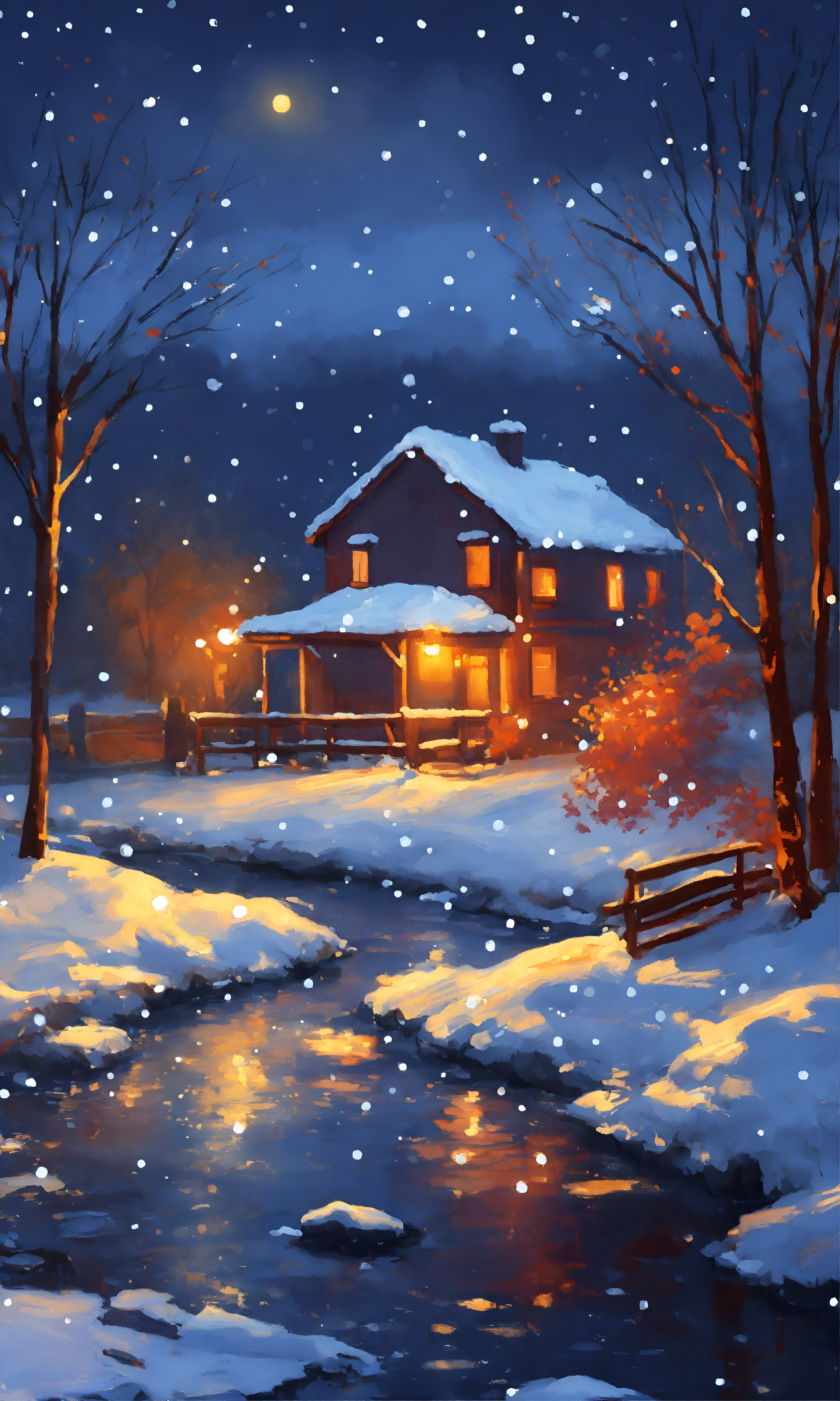 Mobile Phone Wallpaper Snowy House