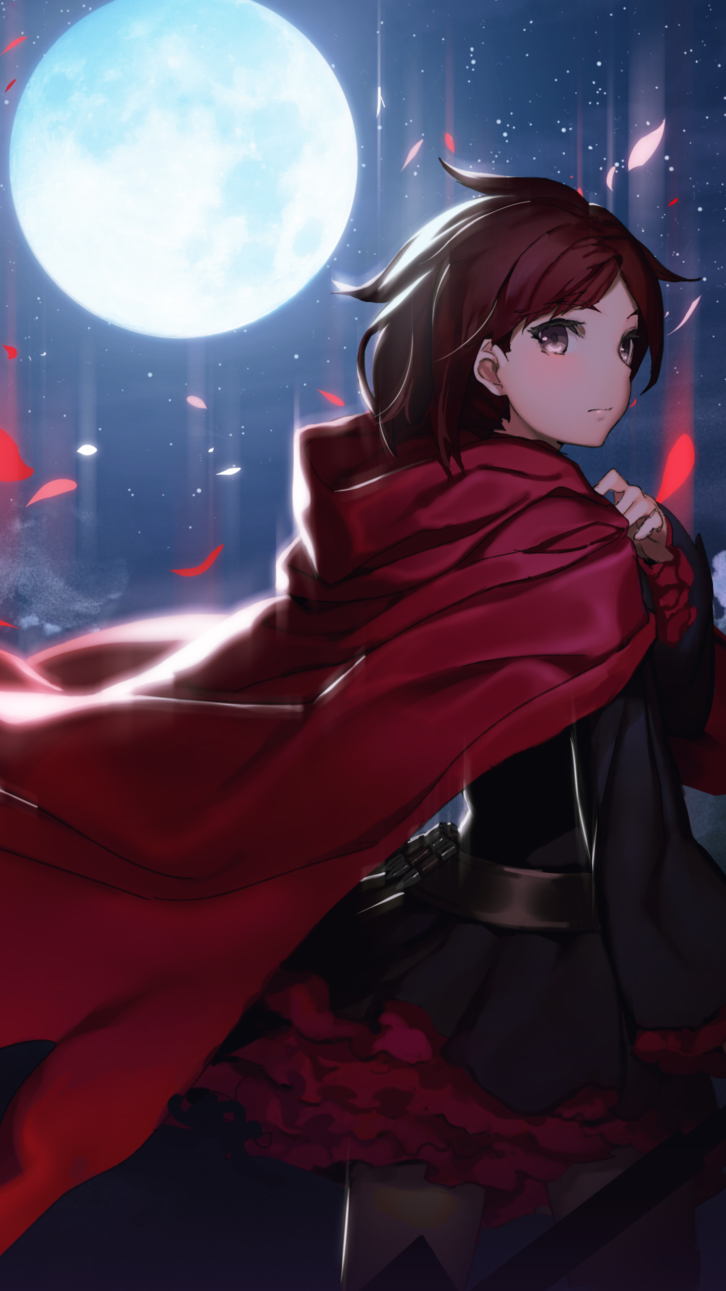 Anime, Moon, Rwby, Ruby Rose Rwby