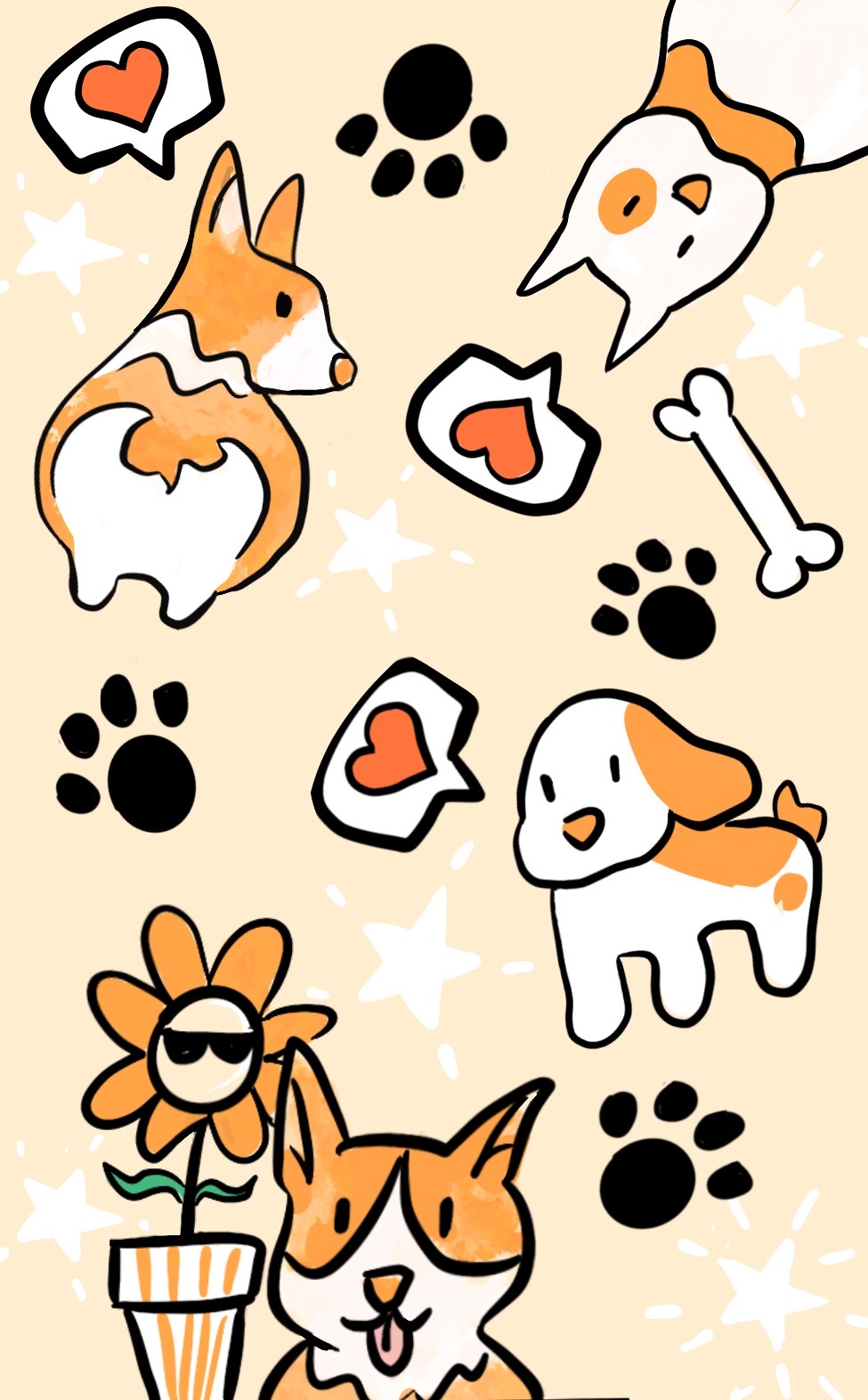 Phone Wallpaper: Dog Love Bottom